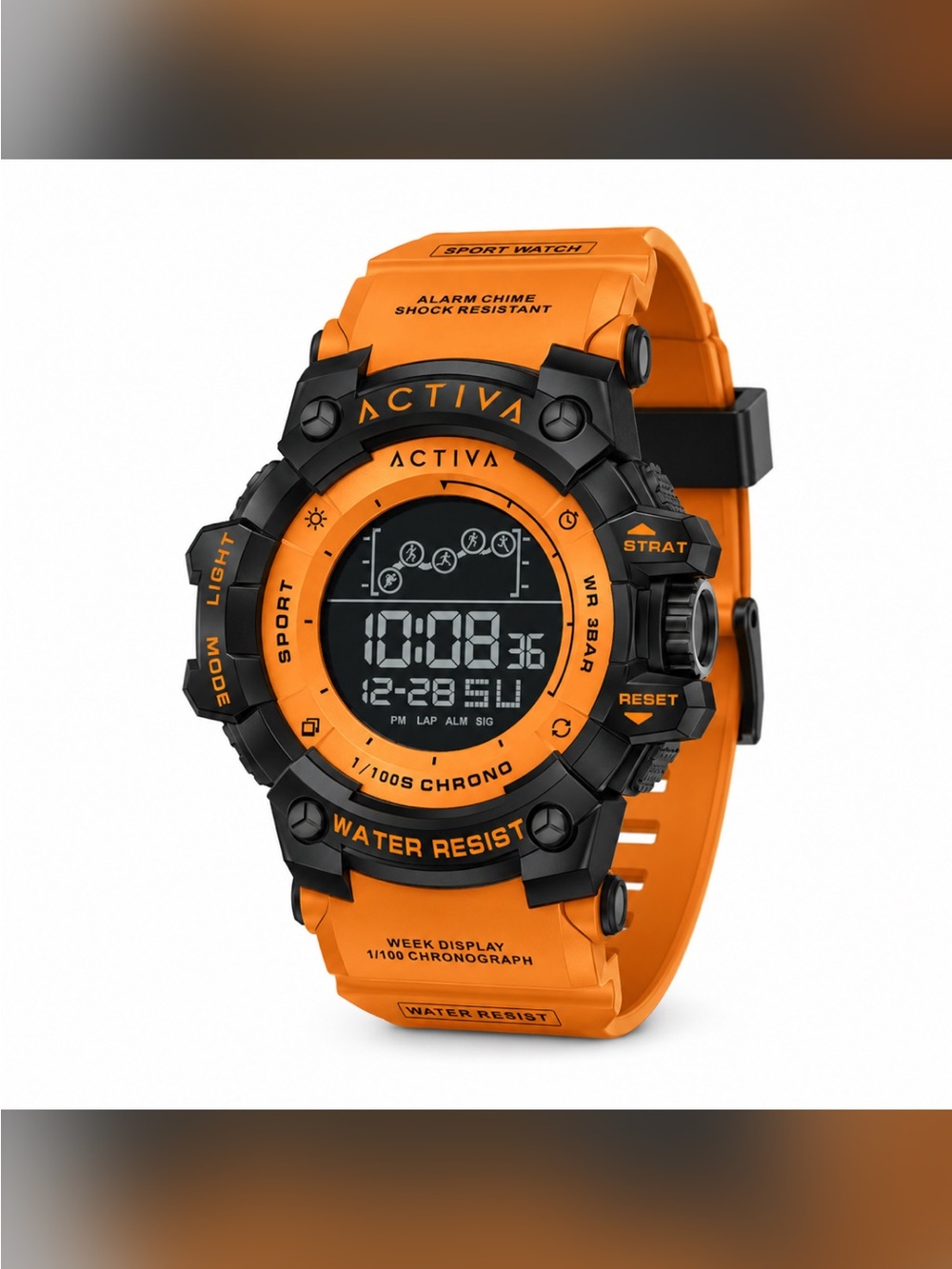 Activa X Invicta Digital Unisex Watch - 50mm, Orange (ACW8082-009)